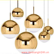 Đèn thả Cầu thủy tinh màu đồng BMC1 DT-1730 Ø300